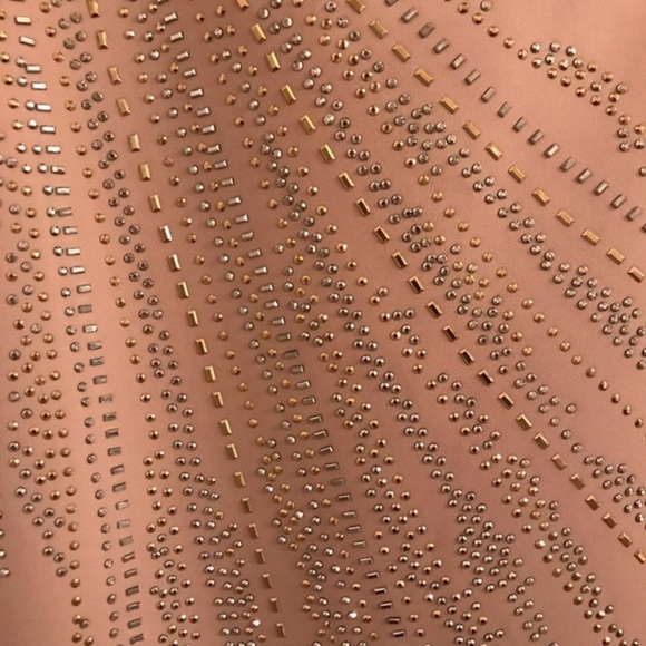 Calvin‎ Klein Pink Embellished gold silver studded scuba fit sheath dress size 2 - Picture 9 of 12